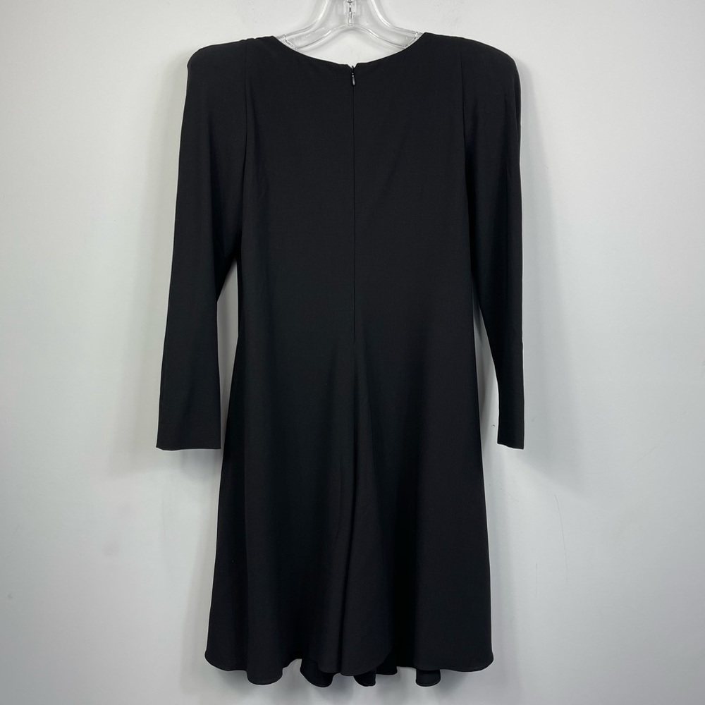 EMPORIO ARMANI Italy Wool Black V-Neck Romper Jumpsuit Dress Padded Shoulders 40 - Picture 8 of 15